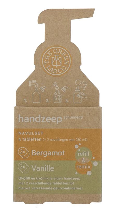 Foto van The green lab co. handzeep tablet refill bergamot & vanille