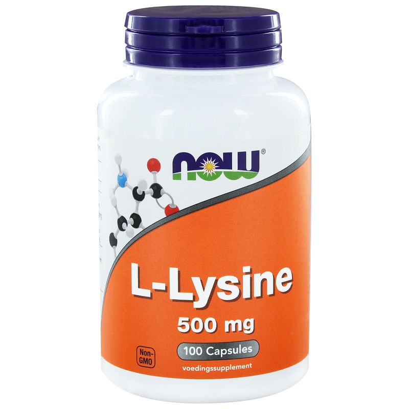 Foto van Now l-lysine 500mg capsules