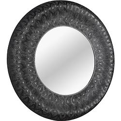 Foto van Spiegel - trion lamila - ø80cm - wandspiegel in frame - zwart