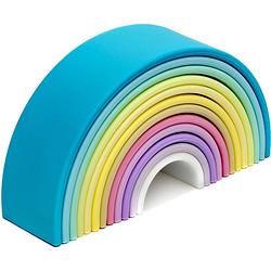 Foto van Dëna 12-delige speelgoedset pastel regenboog siliconen