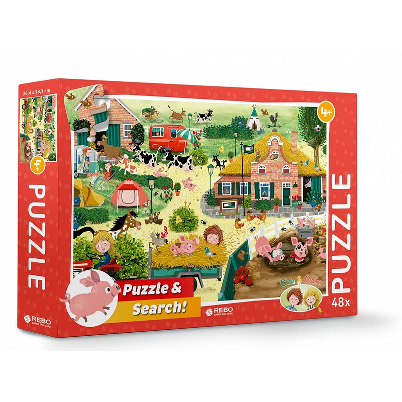 Foto van Rebo productions legpuzzel cas & cato farm junior 48 stukjes