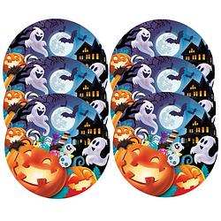 Foto van Halloween/horror pompoen bordjes - 12x - oranje - papier - d23 cm - feestbordjes