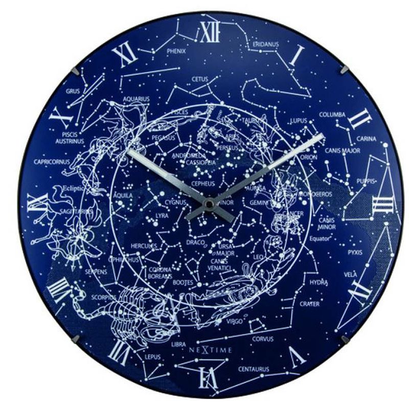 Foto van Wandklok nextime dia. 35 cm, bol glas, 'smilky way dome's