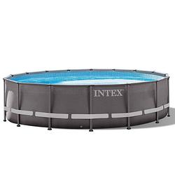 Foto van Intex ultra frame opzetzwembad met accessoires 488 x 122 cm grijs