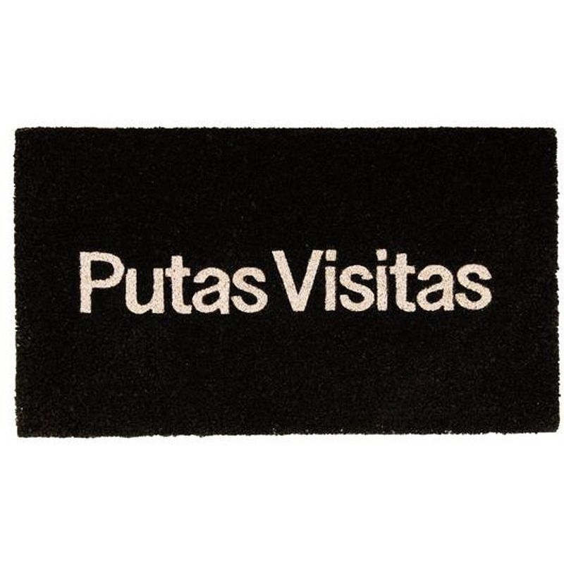 Foto van Fisura deurmat putas visitas 70 x 40 cm kokosvezel/pvc zwart