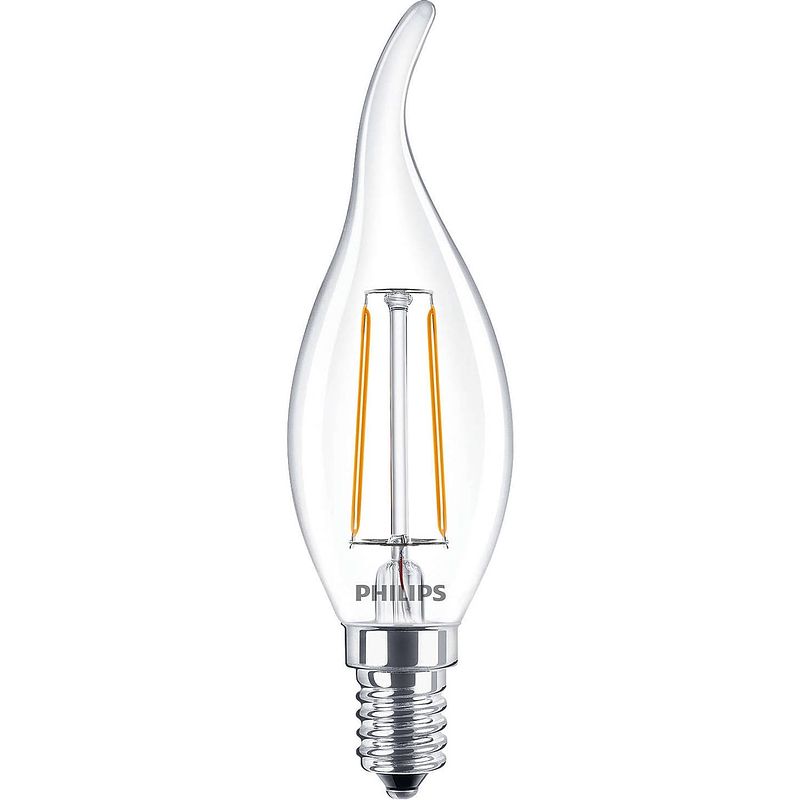 Foto van Philips classic ledcandle nd 2-25w e14 ww ba35 helder