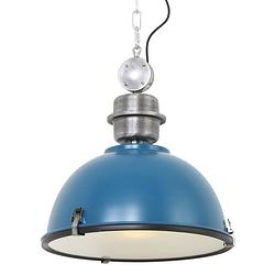 Foto van Industriële hanglamp - steinhauer - glas - industrieel - e27 - l: 42cm - voor binnen - woonkamer - eetkamer - blauw