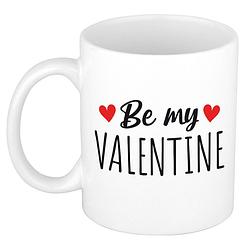 Foto van Be my valentine cadeau mok / beker wit voor valentijnsdag 300 ml - feest mokken