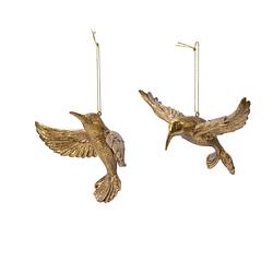 Foto van Decoris - kolibrie plastic hang goud