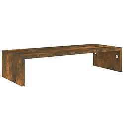 Foto van The living store monitorstandaard smoked oak 60x23.5x12 cm - duurzaam en praktisch