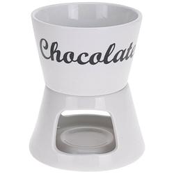 Foto van Excellent houseware chocoladefondue - 12,5 x 15,5 cm - wit - fonduebranders