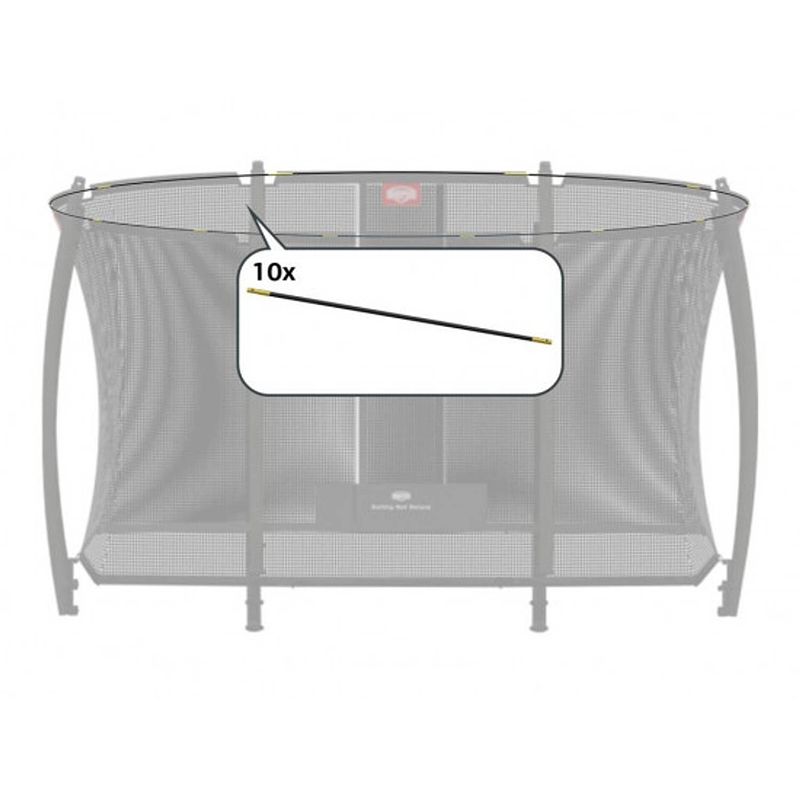 Foto van Berg trampoline veiligheidsnet - safety net deluxe - hoepelset - 330 x 220 cm