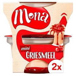 Foto van Mona mini griesmeel pudding met rode bessensaus 2 x 135ml bij jumbo