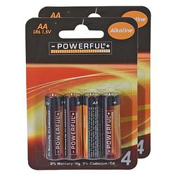 Foto van Powerful batterijen penlite - aa type - 8x stuks - alkaline - penlites aa batterijen