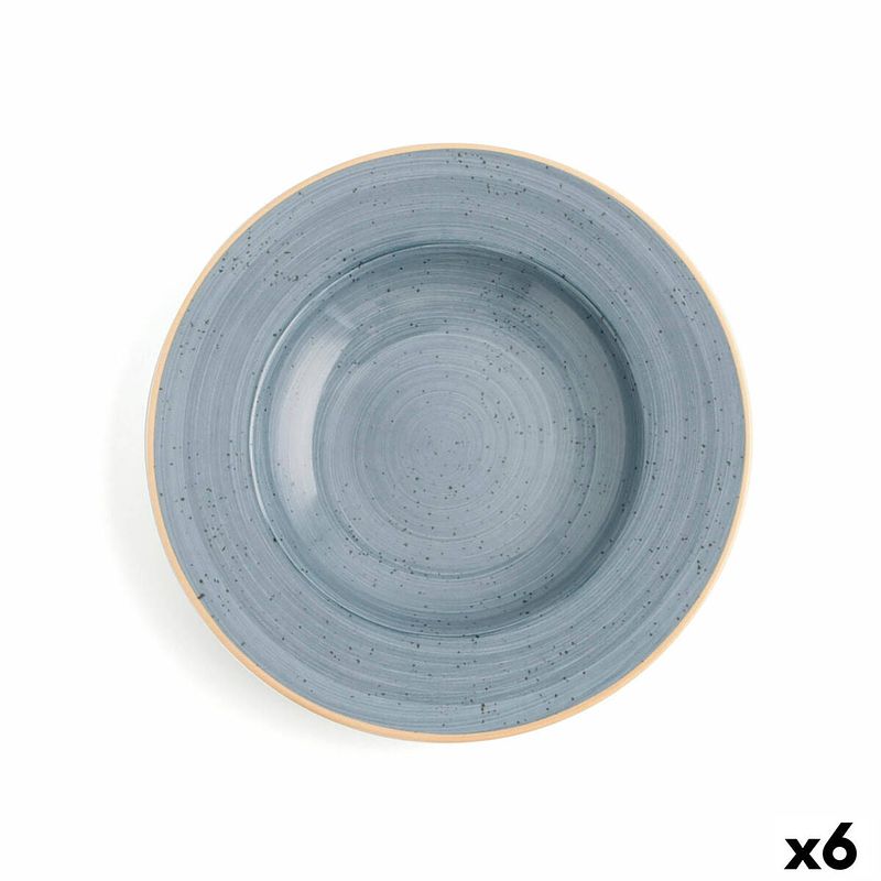 Foto van Diep bord ariane terra keramisch blauw (ø 26 cm) (6 stuks)