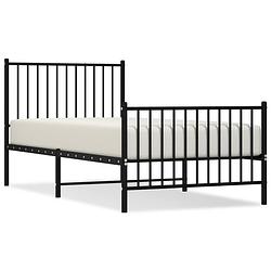 Foto van Vidaxl bedframe met hoofd- en voeteneinde metaal zwart 90x190 cm