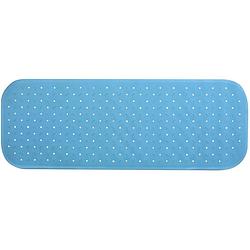 Foto van Msv douche/bad anti-slip mat badkamer - rubber - lichtblauw - 36 x 97 cm - badmatjes