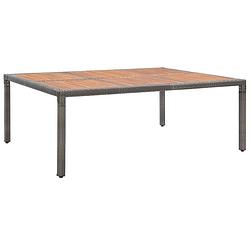 Foto van Vidaxl tuintafel 200x150x74 cm poly rattan en massief acaciahout grijs