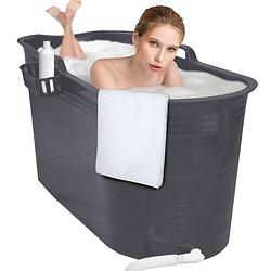 Foto van Lifebath - zitbad mira - bath bucket xl - inclusief badrek - 400l - ligbad 122 cm - donkergrijs