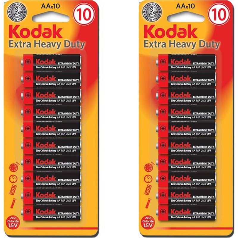 Foto van Kodak aaa batterijen extra heavy duty goede kwaliteit batterijen - mini penlite - 20 stuks