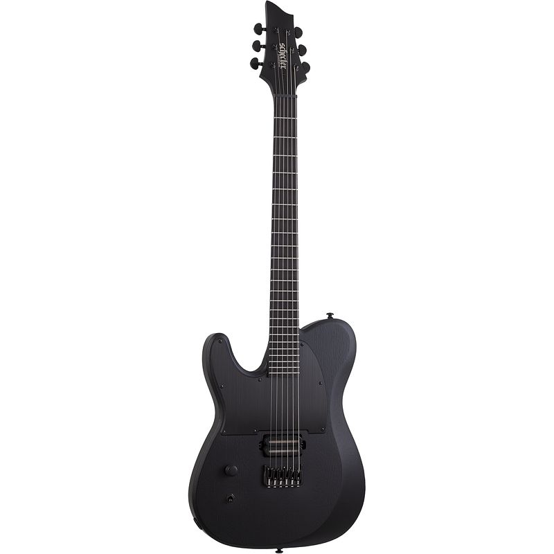 Foto van Schecter pt black ops lh elektrische gitaar satin black open pore (linkshandig)