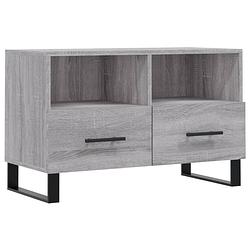 Foto van The living store televisiekast grey sonoma eiken - 80 x 36 x 50 cm - met opbergruimte