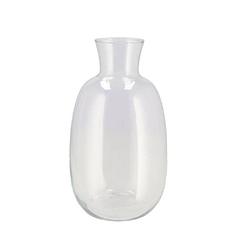 Foto van Dk design bloemenvaas mira - fles vaas - transparant glas - d21 x h37 cm - vazen