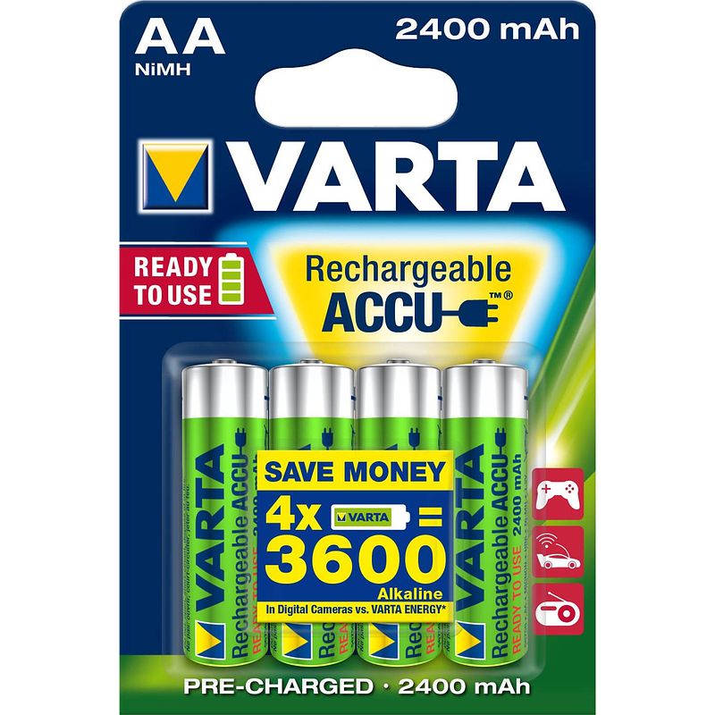 Foto van Oplaadbare batterijen varta ready to use aa: 4 stuks