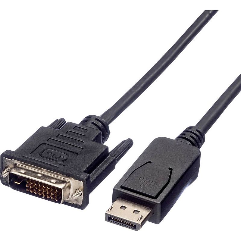 Foto van Value displayport / dvi adapterkabel displayport stekker, dvi-d 24+1-polige stekker 1.00 m zwart 11.99.5614 afgeschermd displayport-kabel