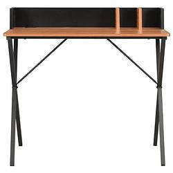 Foto van The living store strakke bureau - x - bureau - 80 x 50 x 84 cm - zwart/bruin