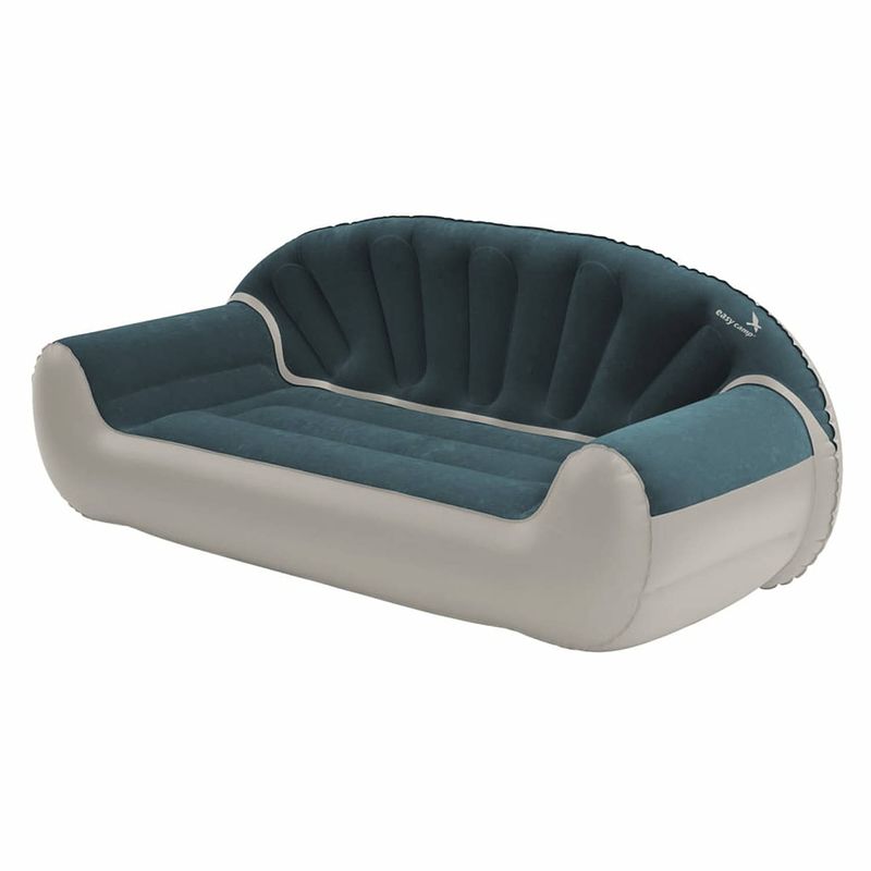 Foto van Easy camp opblaasbank comfy 3-persoons staalgrijs en blauw