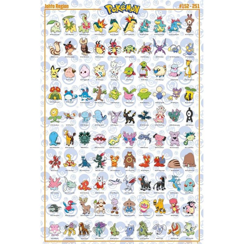 Foto van Gbeye pokemon johto pokemon poster 61x91,5cm