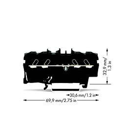 Foto van Wago 2002-1405 doorgangsklem 5.20 mm spanveer zwart 100 stuk(s)