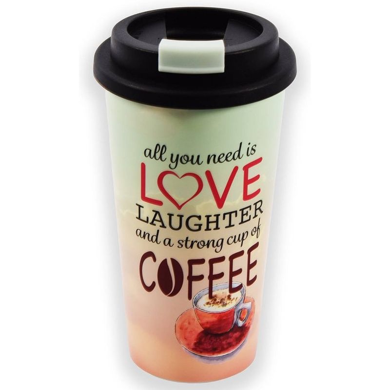 Foto van Travel mug - 450 ml - koffiebeker to go - mok koffie of thee reisbeker, koffiebeker - coffee to go beker - cruising