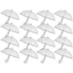 Foto van 16 stuks paraplu transparant plastic paraplu'ss 100 cm - doorzichtige paraplu - trouwparaplu - bruidsparaplu - stijlvol -