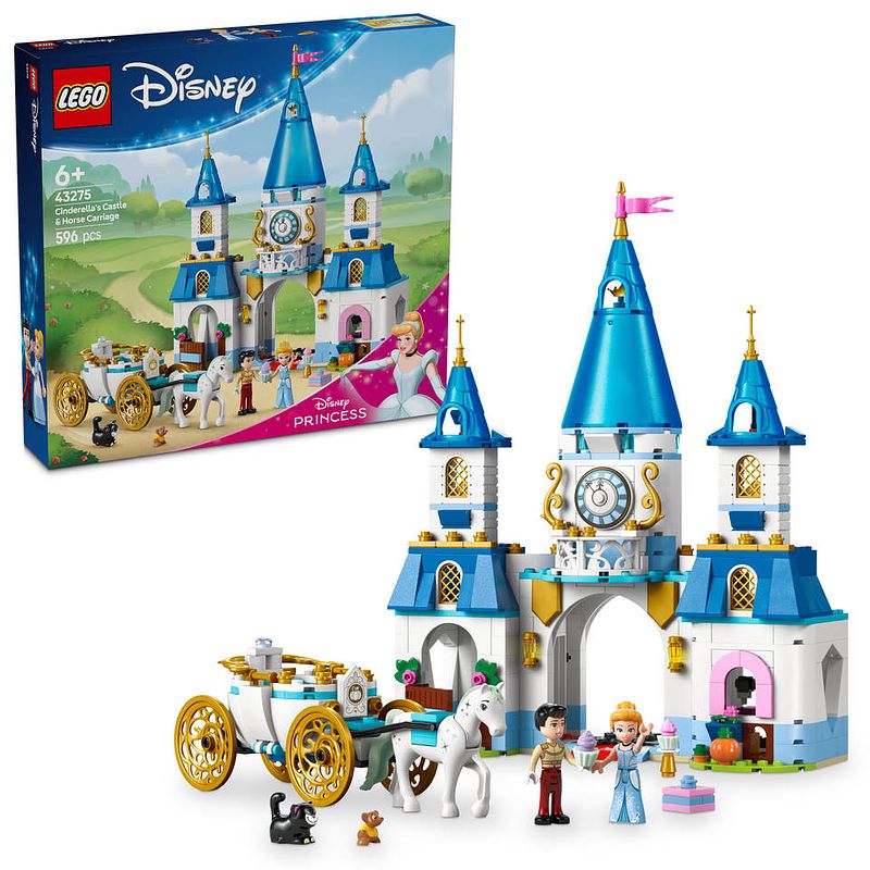 Foto van Lego disney princess assepoesters kasteel en paardenkoets 43275