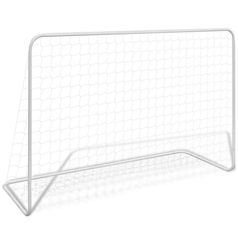 Foto van The living store voetbaldoel - staal - 182x61x122 cm - wit