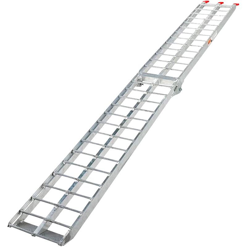 Foto van Jago® oprijplaat, 340 kg per oprijplaat, 1 stuk, aluminium, inklapbaar, antislip, laadlamp, oprijrail, aanhangerhelli...