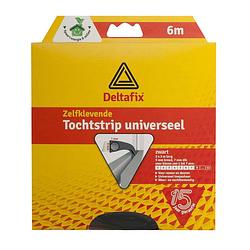 Foto van Tochtstrip - tochtwering - zwart - zelfklevend - universeel - 6 m x 9 mm x 7 mm - tochtstrippen