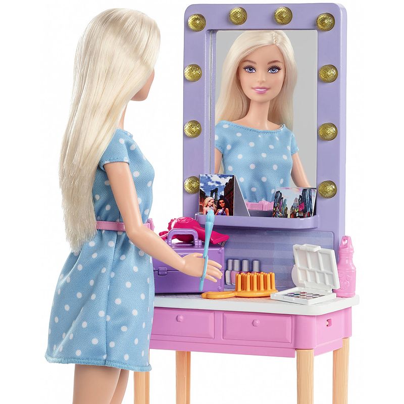 Foto van Barbie speelset big city dreams make-uptafel 13-delig