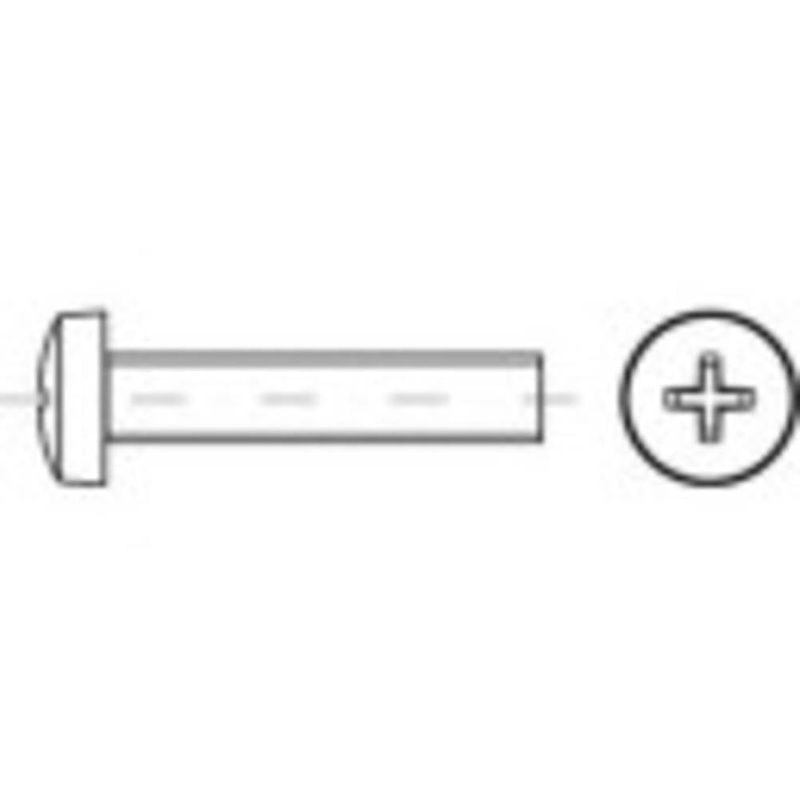 Foto van Toolcraft 1068837 lenskopschroeven m5 30 mm kruiskop phillips din 7985 rvs a4 500 stuk(s)