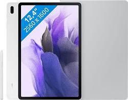 Foto van Samsung galaxy tab s7 fe 128gb wifi zilver + samsung book case grijs