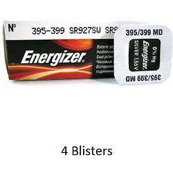 Foto van 4 stuks (4 blisters a 1 stuk) energizer 395 / 399 sr927sw 52mah 1.55v knoopcel batterij