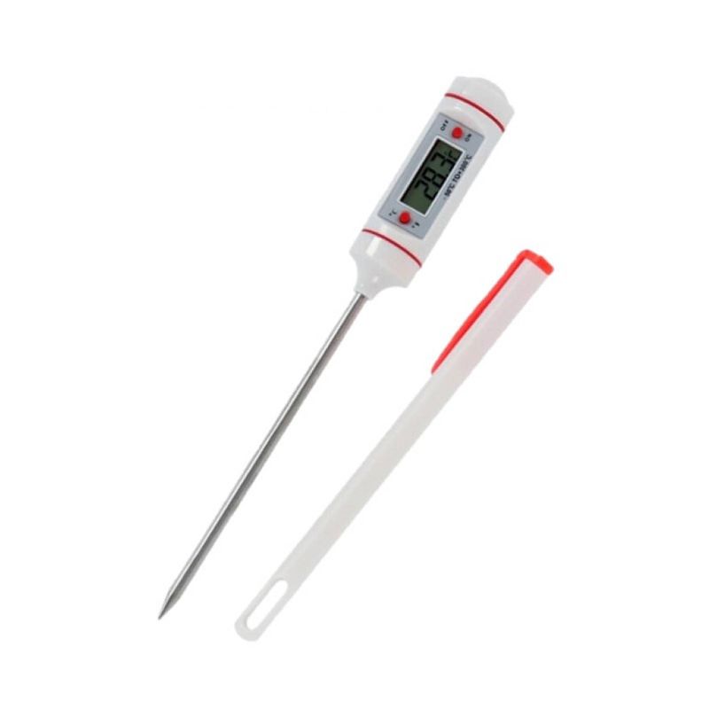 Foto van Digitale vleesthermometer / keuken thermometer rvs/kunststof 18 cm - vleesthermometers