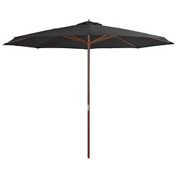 Foto van Vidaxl parasol met houten paal 350 cm antraciet