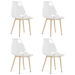 Foto van The living store eetkamerstoelen - pet - transparant - 46 x 52 x 84 cm - ergonomisch design