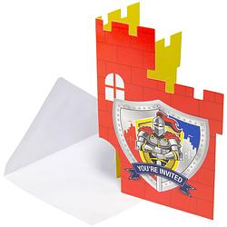 Foto van Folat uitnodigingen ridder reinier 15,4 cm rood 8 stuks