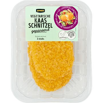 Foto van 2 voor € 4,00 | jumbo lekker veggie kaasschnitzel vegetarisch 200g aanbieding bij jumbo