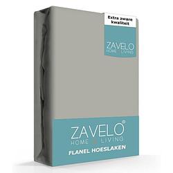 Foto van Zavelo hoeslaken flanel grijs-lits-jumeaux (160x200 cm)