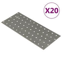 Foto van Vidaxl platen geperforeerd 20 st 2 mm 240x100 mm gegalvaniseerd staal